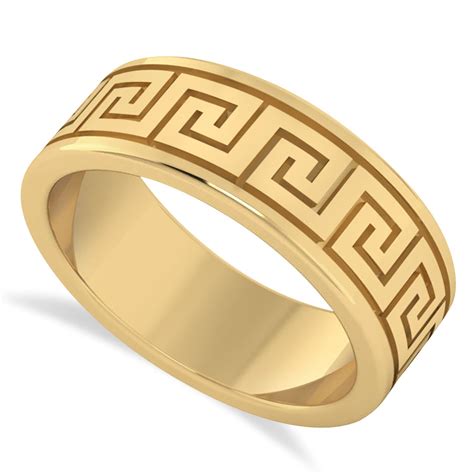 greek key wedding ring